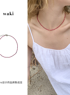 waki心动派对粉色串珠项链