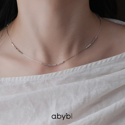 abyb charming海岸线项链925银碎银复古百搭气质通勤饰品首饰高级