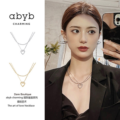 项链艺术小众爱心饰品网红同款