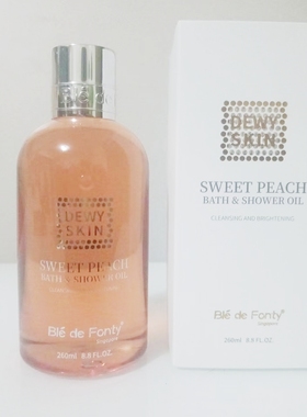 新加坡ble de fonty枫缇白桃乌龙宝石沐浴油260ml补水保湿嫩肤