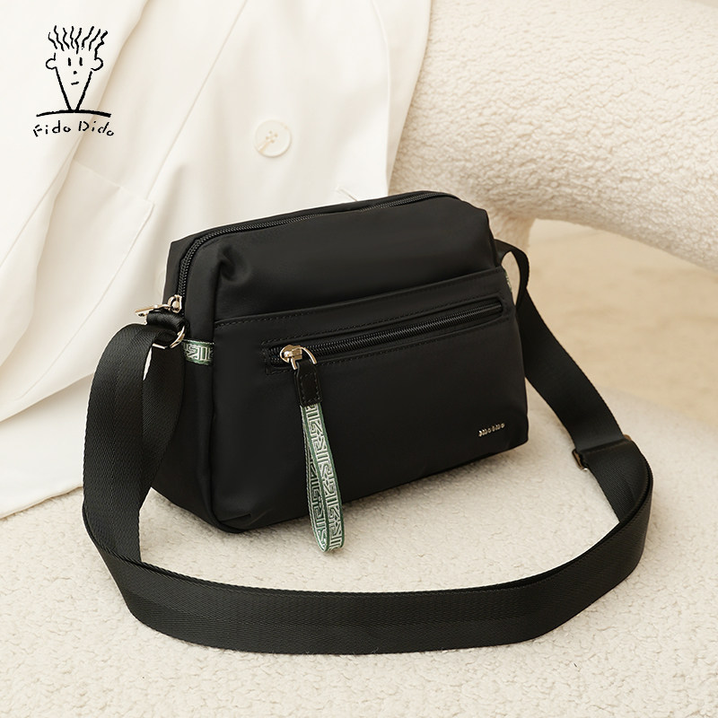 菲都狄都新款单肩包女士百搭大容量小包包休闲牛津布斜挎妈妈包