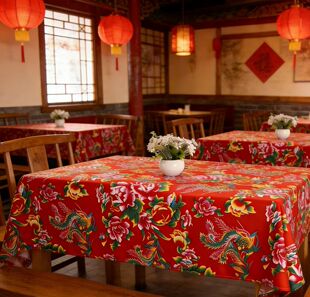 东北大花布桌布中式民族风印花农家乐酒吧茶馆餐桌布餐厅茶几台布