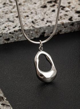 项链新款冷淡风百搭镂空吊坠钛钢