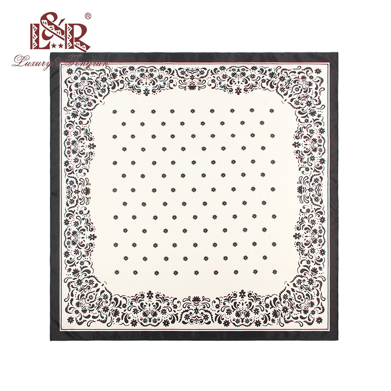 四季几何花朵欧美小方巾丝巾围巾