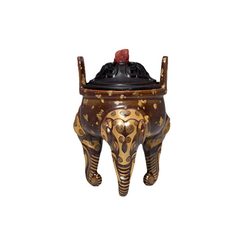 渌水山房 青拙香炉 明式象足炉 仿明代宣德炉造型香熏炉