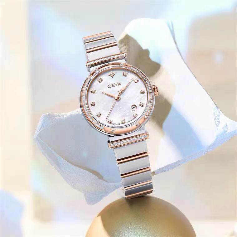 正品geya格雅手表女星空系列真钻轻奢小绿表女士手表正品女表6271