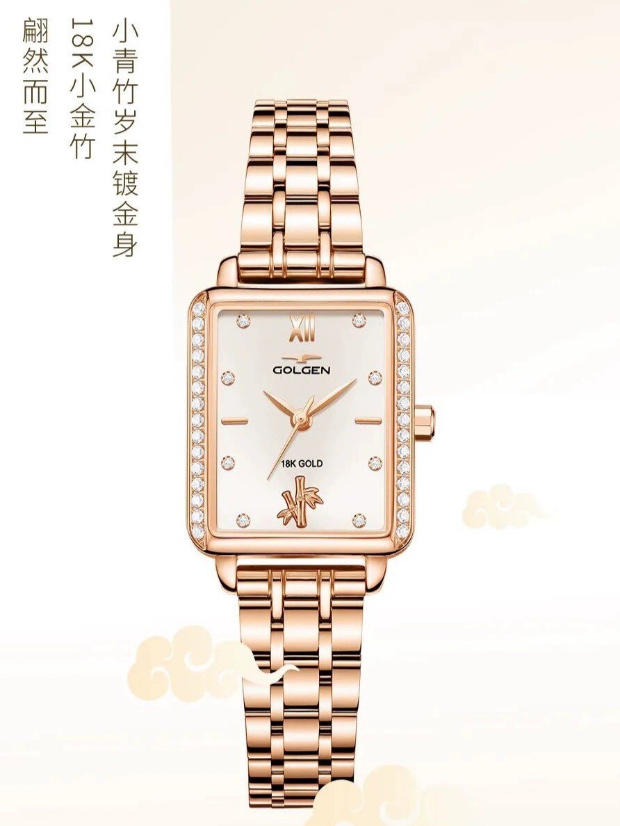 新款古尊手表女士幸运星系列贝母石英表18k小金竹时尚带女表9807l