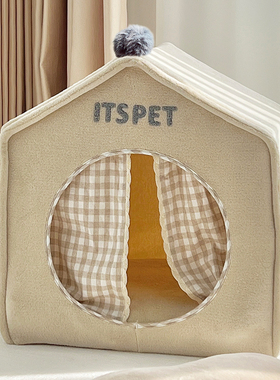 itspet帐篷屋狗窝防水狗屋可拆洗宠物房子室内封闭式保暖猫窝帐篷