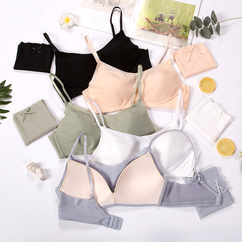 新款大牌无钢圈舒适聚拢防下垂全新风格文胸套装 多色可选