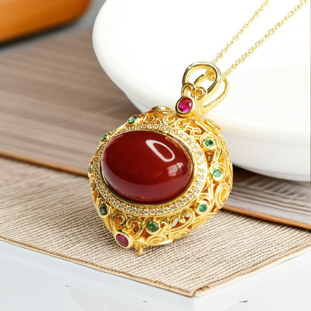 玛瑙玉髓新品女款锁骨链吊坠玉髓