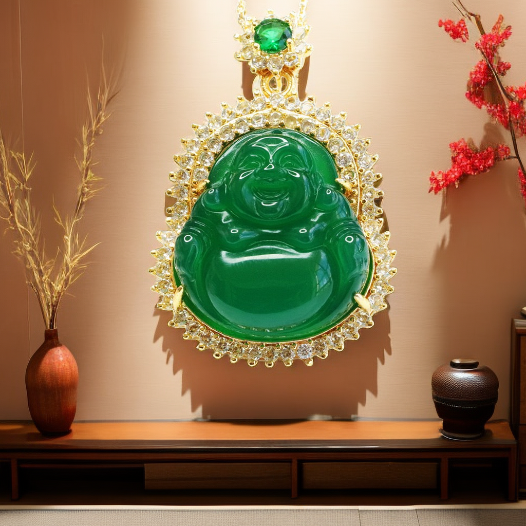 玛瑙玉髓新品佛牌天然绿项链吊坠