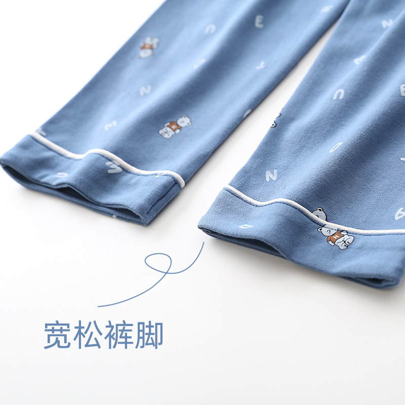 男童纯棉家居裤春秋大童睡裤宽松