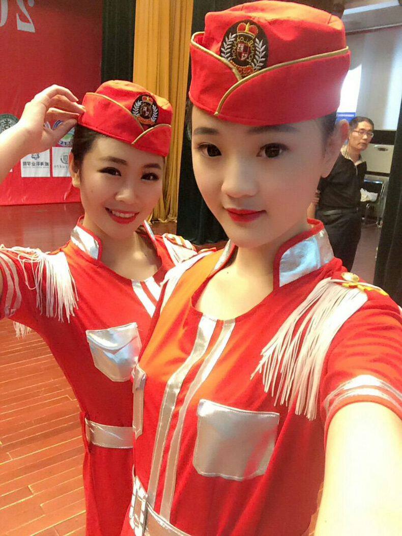 新款军旅演出舞台表演服空姐裙装广场舞军鼓服女套装包邮英系飒爽