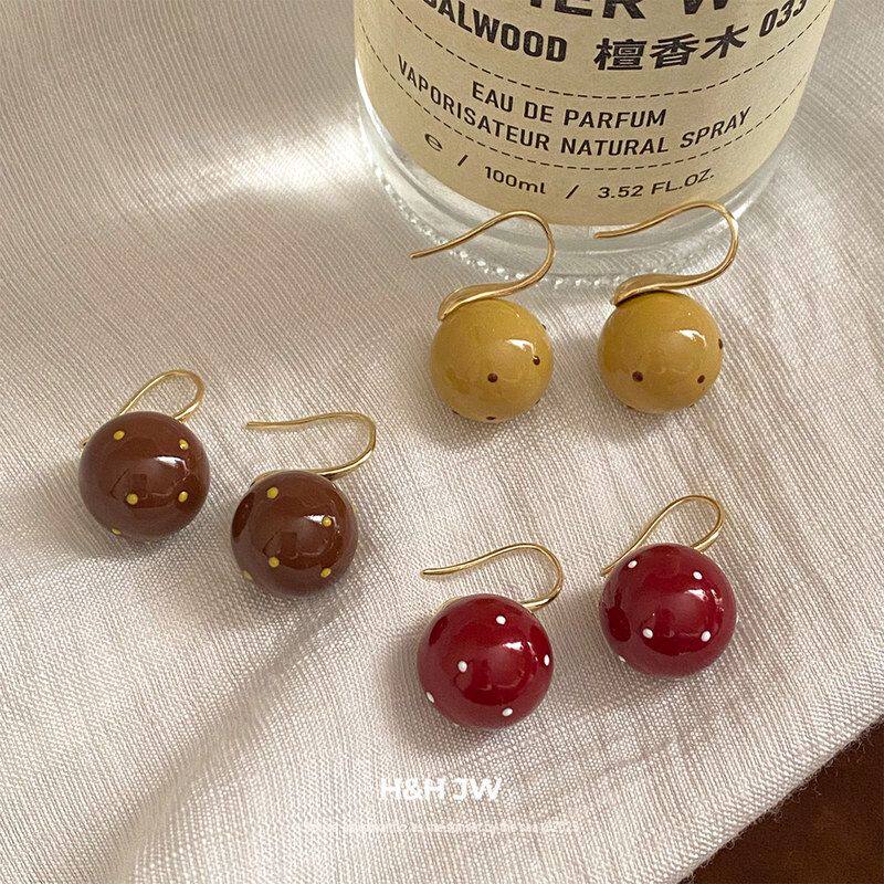 设计感耳钩波点轻奢耳环滴油吊