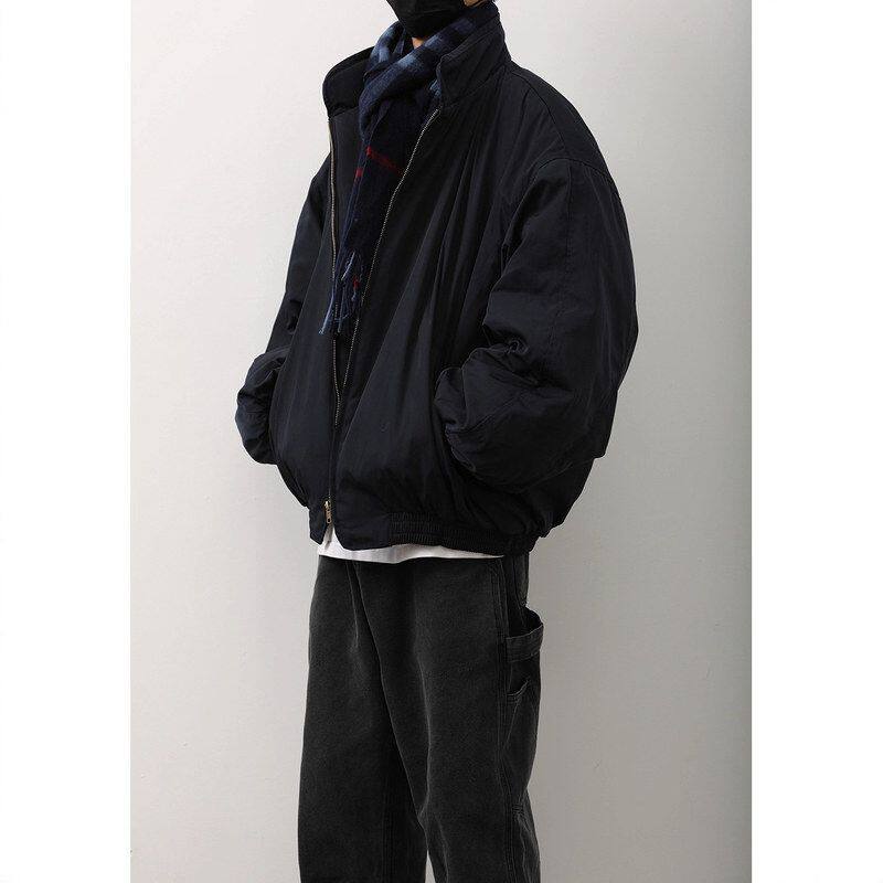 外套立领工装男女潮复古美式棉服冬季飞行员棉衣宽松日系夹克加厚