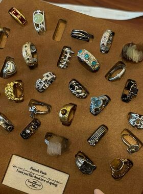 食指女花朵中古轻奢百搭宫廷风锆石开口时尚戒手饰高级感气质戒指