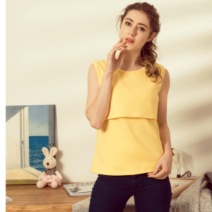 打底竹炭绒哺乳背心 孕妇加厚吊带哺乳衣喂奶 秋冬加绒保暖上衣