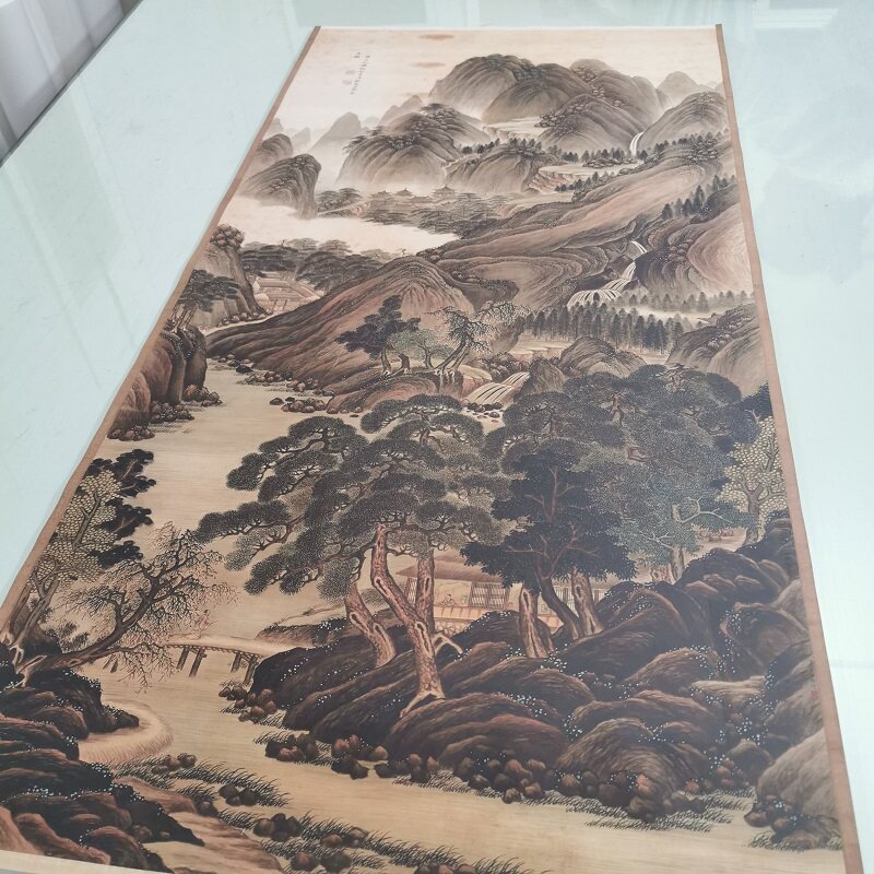 高其佩 山水图 复古书画山水国画真迹微喷仿古画芯装裱挂轴装饰画