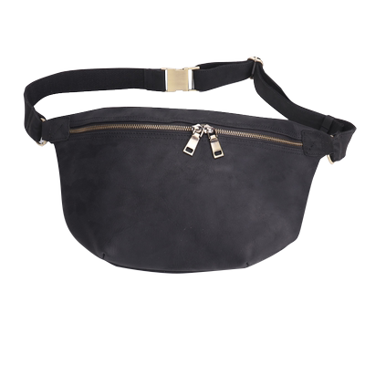 复古风多功能头层牛皮机车斜挎包