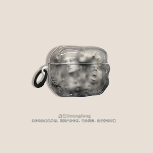 Pro2无线降噪蓝牙耳机软壳三四 Pro3 原创艺术雕像人脸插画适用苹果AirPods4代半透明保护套个性 男女AirPods