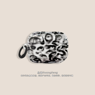 原创艺术眼睛雕像插画适用苹果AirPods 男AirPods4代Pro2无线蓝牙降噪耳机软壳二三四代 Pro3半透明保护套个性