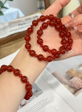 许妍赵露思同款红玛瑙手链