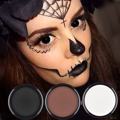 Белый тональный крем, кофейное масло для загара, пудра, xэллоуин, косплей