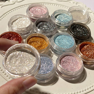 舞台妆亮晶晶闪粉亮片演出眼妆高光超闪细闪彩绘亮片头发亮粉脸贴