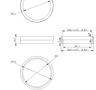 0.75转M49 M46 0.75 高10.3mm 7.8mm有图 转接环 7.3mm 转接圈