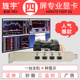 旌宇四联屏 多屏显卡 HD6570 4mDP 2GB miniDP接口 炒股 金融期货