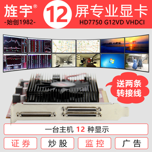 旌宇十二联屏 多屏显卡 HD7750 G12VD 2GB VHDCI接口 大屏拼接