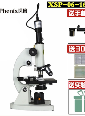 江西凤凰专业学生光学显微镜XSP-06-1600X倍儿童学习生物实验用