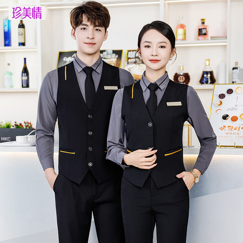 台球俱乐部服务员工作服衬衫马甲网咖会所酒吧KTV西餐厅前台制服