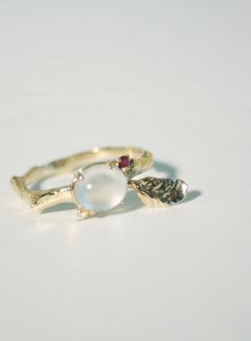 My Jewelry【金枝玉叶】 蛋面翡翠指环  情侣对接订婚戒指 需定制