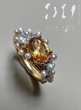 My Collection   | 德国设计师作品珍藏珍珠黄水晶珍珠戒指