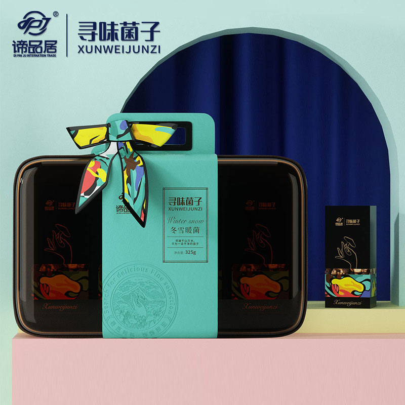 谛品居干菌礼盒金耳鹿茸菌雪莲菌白玉耳菌菇组合325g食用菌送礼
