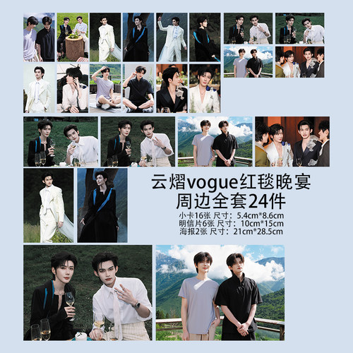 吾岸云熠星河云旗郝熠然vogue盛典红毯晚宴明信片珠光小卡海报