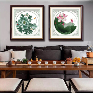 富贵图清廉图十字绣ABV老三十字绣精准印花埃及长绒棉线牡丹荷花