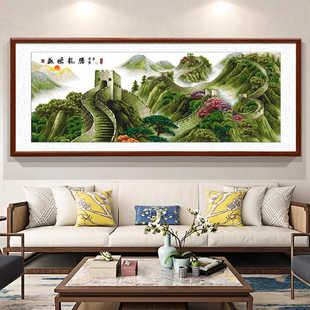 盛世龙腾ABV老三纯棉线绣精准印花十字绣中式风景万里长城龙腾