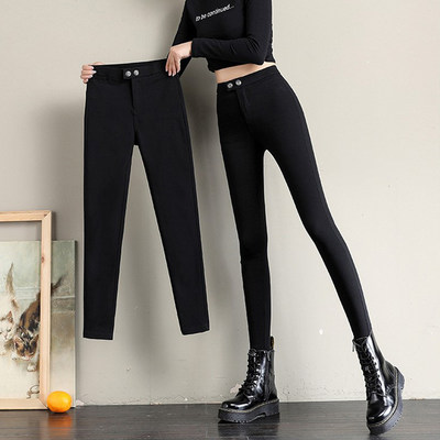 高腰黑色打底裤小脚紧身弹力显瘦