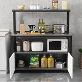 厨房不锈钢操作台落地多层置物架家用实木岩板餐柜定制尺寸专做