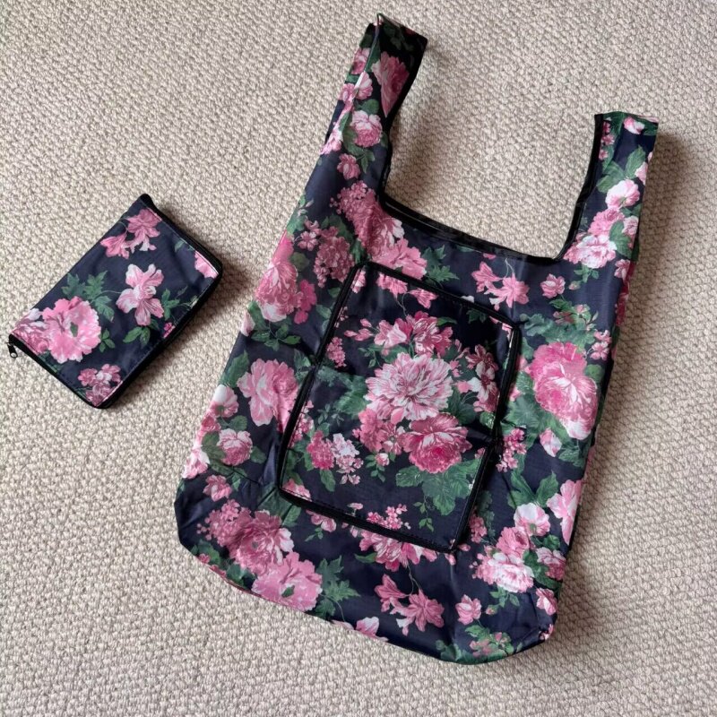 出口日单加密尼龙超市购物袋折叠购物袋环保袋买菜布袋大号手提袋