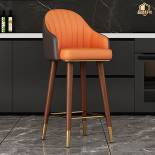 收银中式 家用吧台椅靠背椅65酒吧椅子 75cm新前台高脚铁艺椅凳子