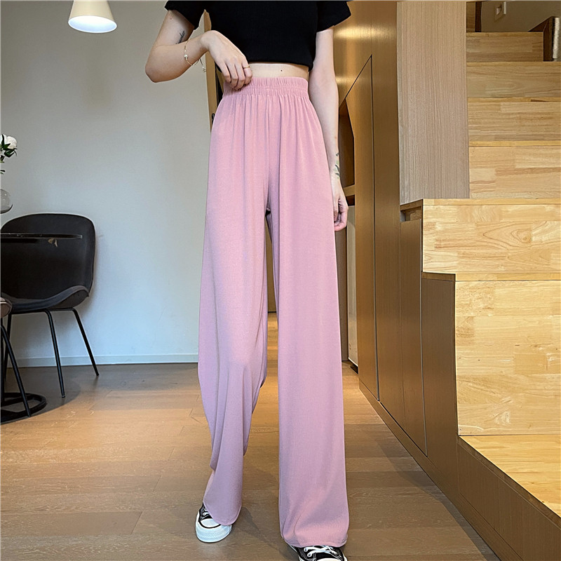 Real shot real price ~ Korean version loose straight tube floor draping wide leg high waist sports casual pants