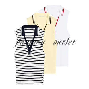 25夏季 休闲百搭修身 新品 0858315 罗纹无袖 polo领运动风马球衫