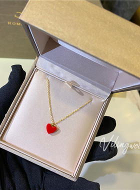 爱心小红心项链18k玫瑰金保色