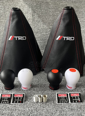 TRD汽车改装树脂档头通用5/6档变速杆手动波圆形红标换挡杆黑白色