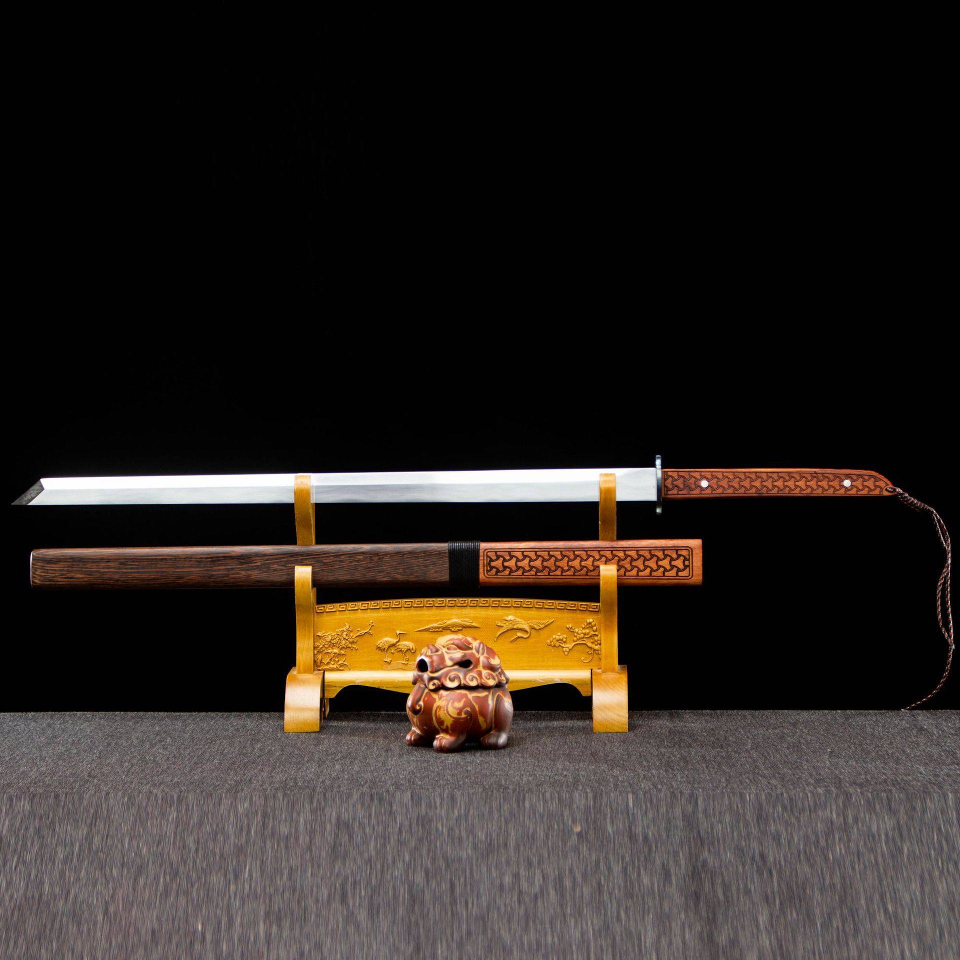 龙泉市刀剑高锰钢素装唐横刀手工锻打一体棍直刀一体硬宝剑未开刃,特色手工艺,剑袋,淘宝优惠券,粉丝福利购,淘宝优惠卷