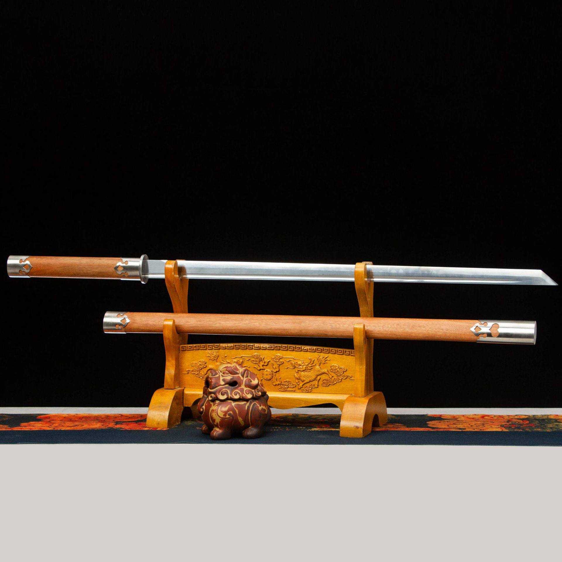 龙泉市刀剑高锰钢一体唐横刀素装双手棍直刀影视硬宝剑收藏未开刃,特色手工艺,剑袋,淘宝优惠券,粉丝福利购,淘宝优惠卷