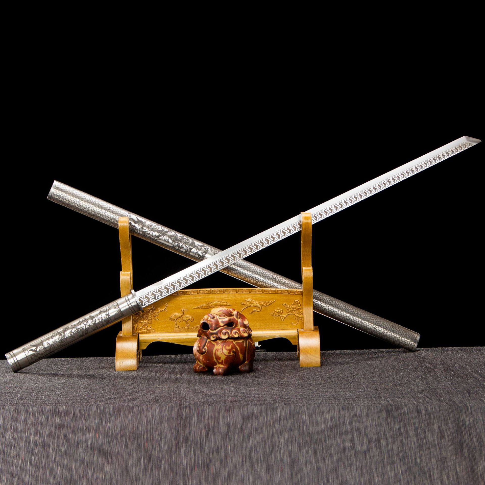 龙泉市刀剑高锰钢素装唐横刀棍直居合刀手工锻打冷兵器宝剑未开刃,特色手工艺,剑袋,淘宝优惠券,粉丝福利购,淘宝优惠卷